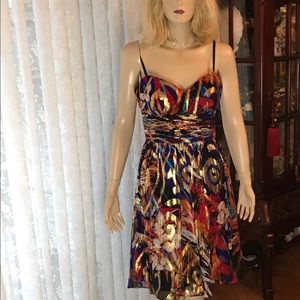 Oleg Cassini pleated cocktail dress